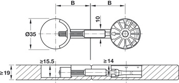 Countertop/Work Surface Connector, Maxifix 35