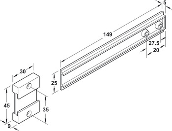 Refrigerator Door Hinge, Brown, Plastic