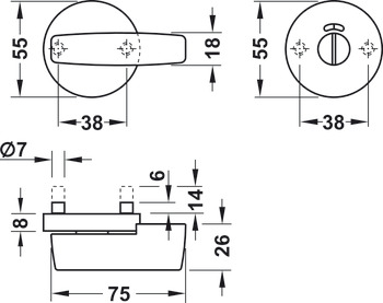 Privacy Rosette, For Sliding Door Lock