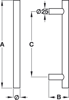 Pull Handle, Stainless Steel