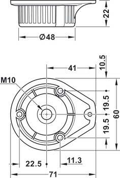 Mounting Plate, For Häfele Axilo® 48 Plinth System