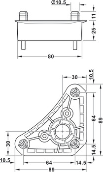 Mounting Plate, For Häfele Axilo® 48 Plinth System