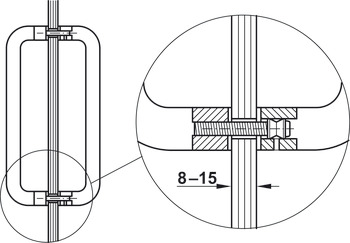 Door handle, stainless steel, Startec, for Bodo door handle