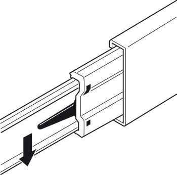 Ball bearing runners, Häfele Matrix Runner BB A45, full extension, steel, side mounted