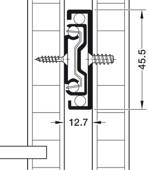 Ball bearing runners, Häfele Matrix Runner BB A45, full extension, steel, side mounted